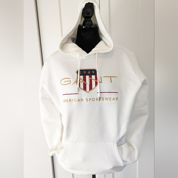 Gant Men's new pullover hoodie, size XXL (xl), color white - Picture 2 of 10